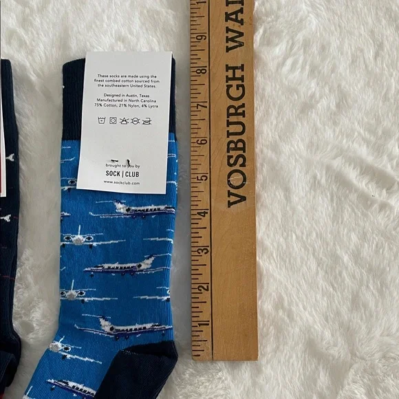 Boys Airplane Pattern Socks - Navy and Blue - Picture 7 of 8